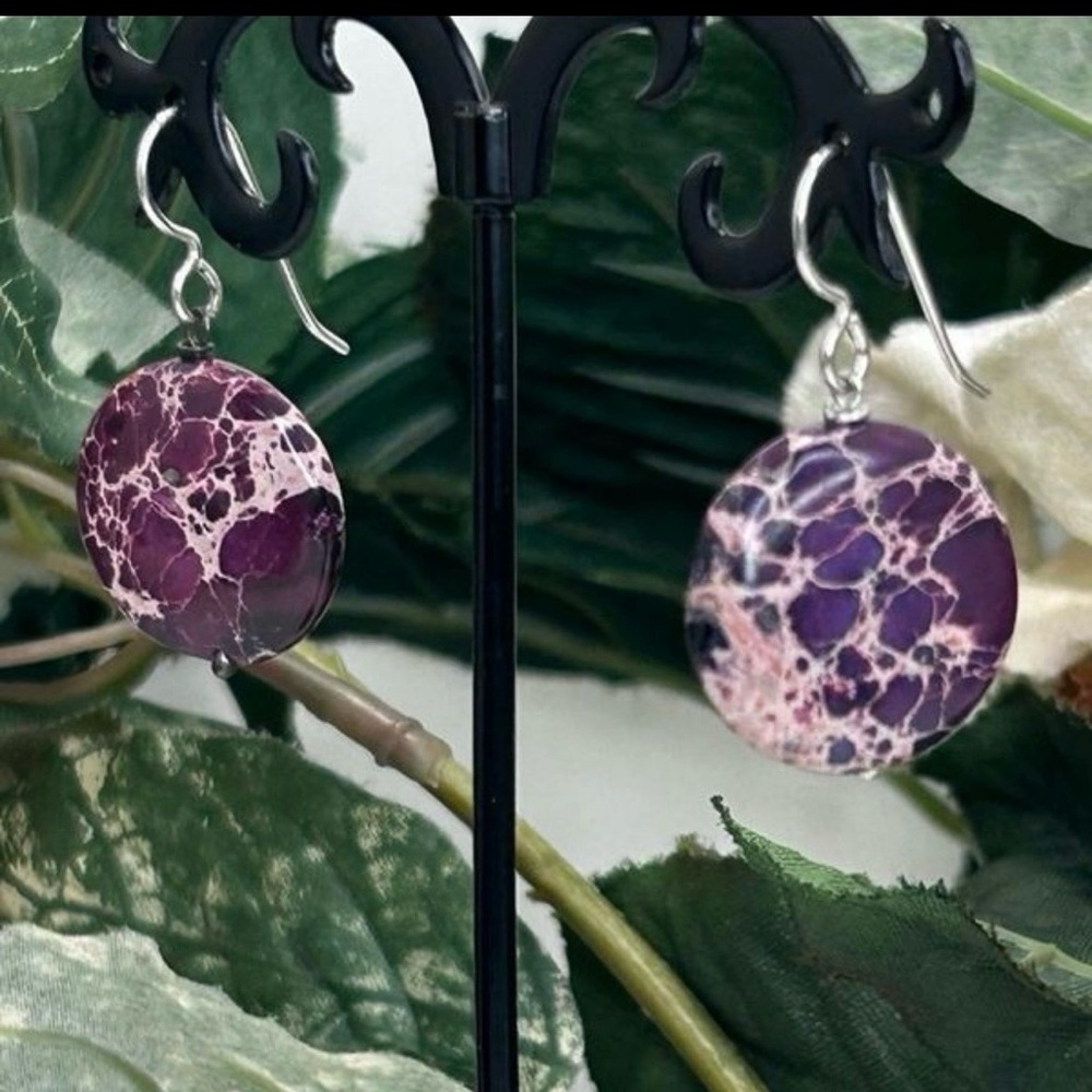 NWOT Ashanti Jewels
Drop Dangle Earrings OS
Lilac Round Jasper
Gemstone Pierced